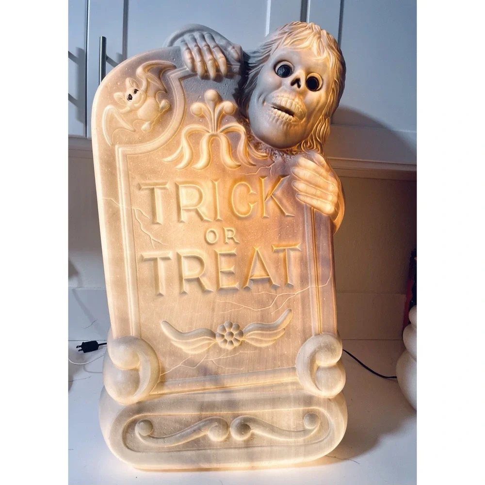 Vintage Halloween Blow Mold Trick Or Treat‎ Tombstone General 28